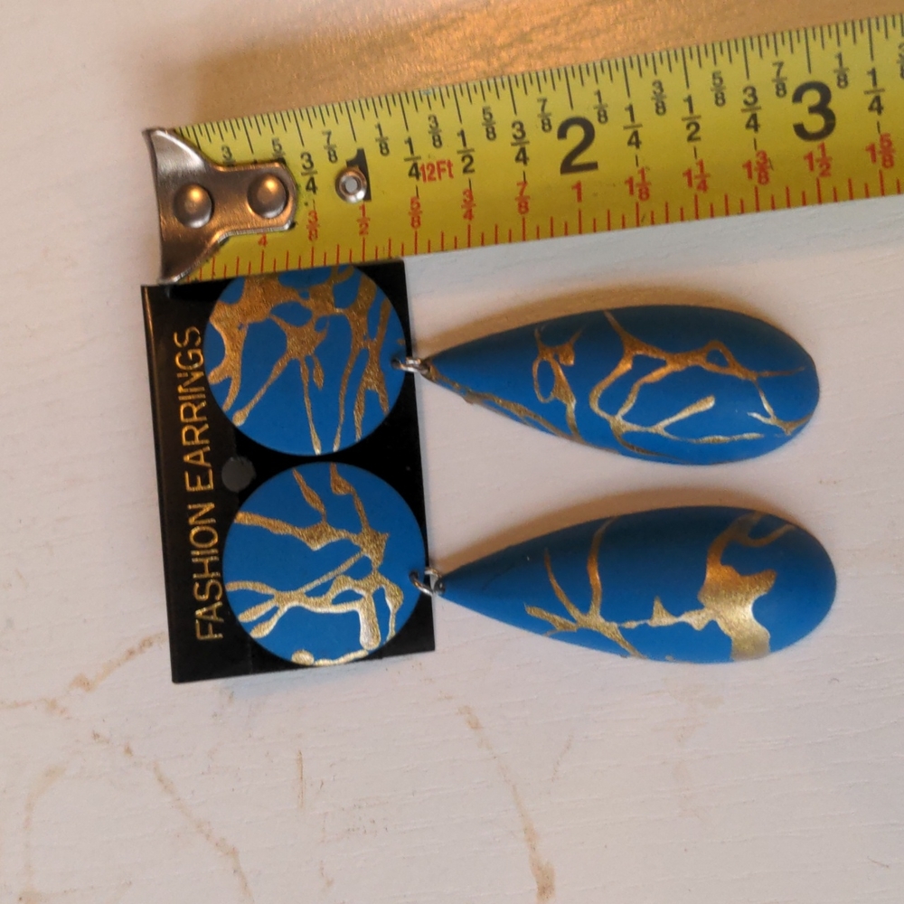 Vintage Splatter Paint Dangle Earrings - Picture 8 of 9
